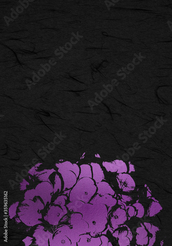 和紙_花のイメージ_黒紫