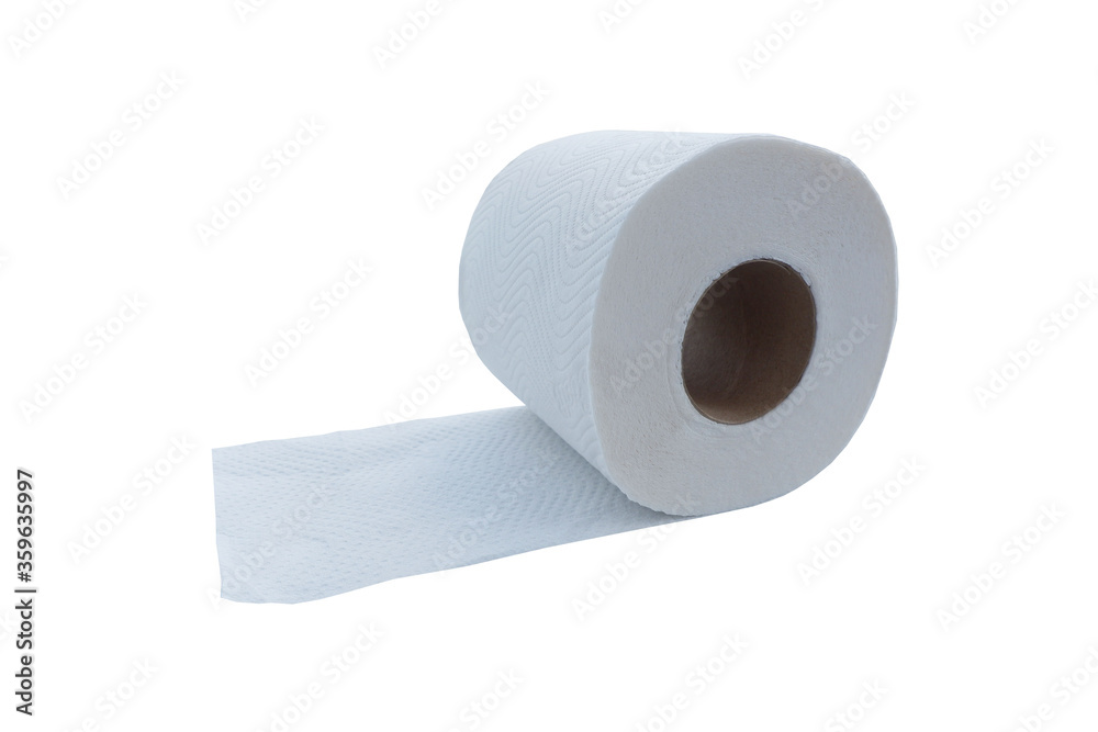 Roll of tissue paper on a white background Roll of tissue paper on a white background