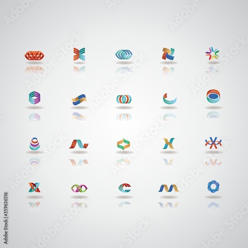 collection of abstract design icons