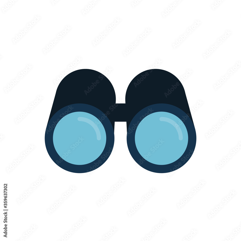 Binoculars flat, icon, vector illustration isolated on white background Binoculars flat, icon, vector illustration isolated on white background