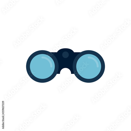 Binoculars flat, icon, vector illustration isolated on white background