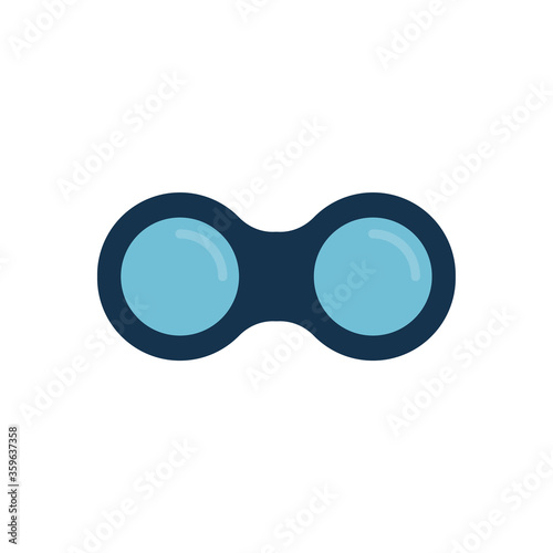 Binoculars flat, icon, vector illustration isolated on white background