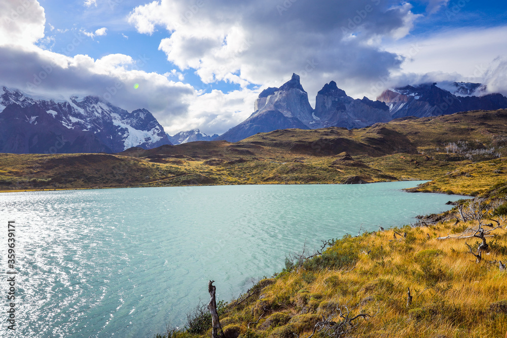 Blue Water of the Lake in the Torres Del Paine National Park, Chile