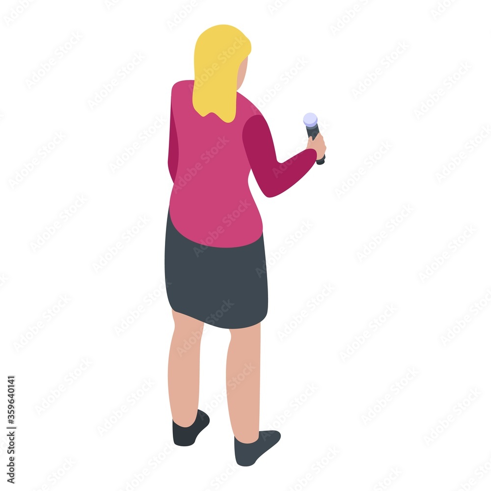 Tv presenter icon. Isometric of tv presenter vector icon for web design isolated on white background Tv presenter icon. Isometric of tv presenter vector icon for web design isolated on white background