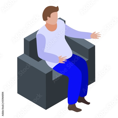 Tv presenter armchair icon. Isometric of tv presenter armchair vector icon for web design isolated on white background