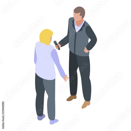 Tv street interview icon. Isometric of tv street interview vector icon for web design isolated on white background