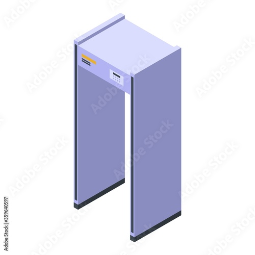 Airport metal detector icon. Isometric of airport metal detector vector icon for web design isolated on white background