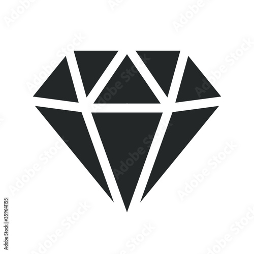 Diamond flat icon.Game diamond outline vector icon.