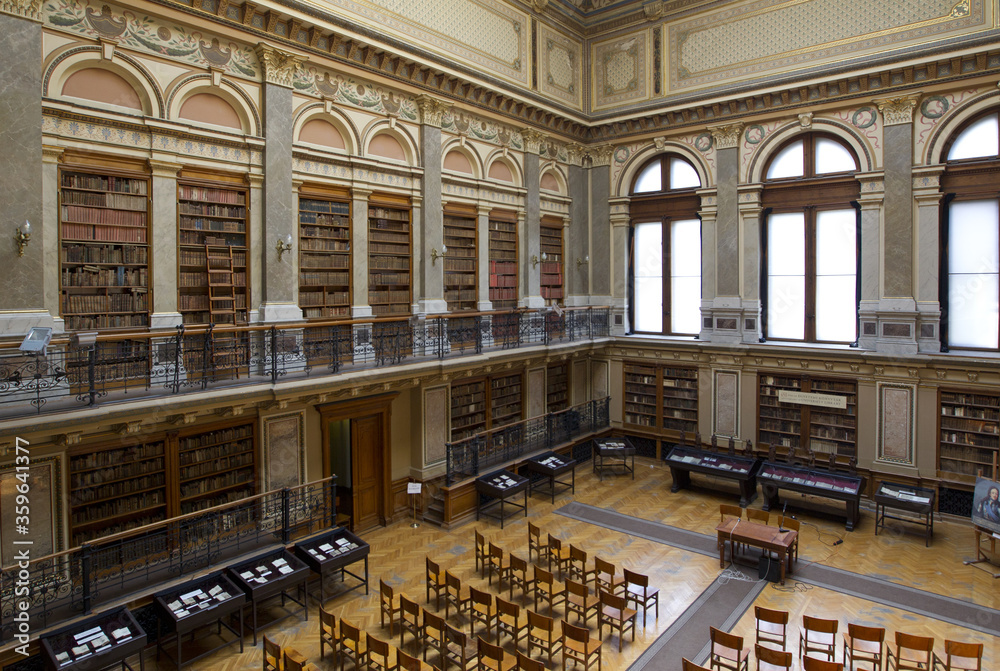 BUDAPEST, HUNGARY JUNE 23, 2018 Interior of ELTE Central University