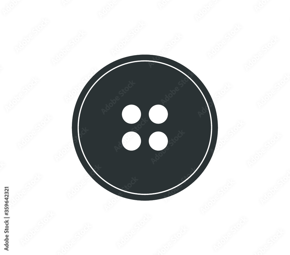 Cloth button icon. Round cloth button vector design. 