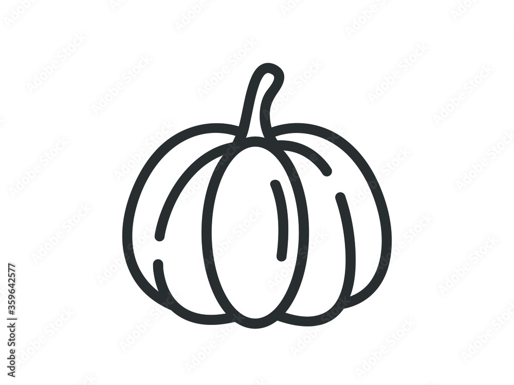 Pumpkin icon. Simple outline pumpkin vector illustration. Pumpkin icon. Simple outline pumpkin vector illustration.