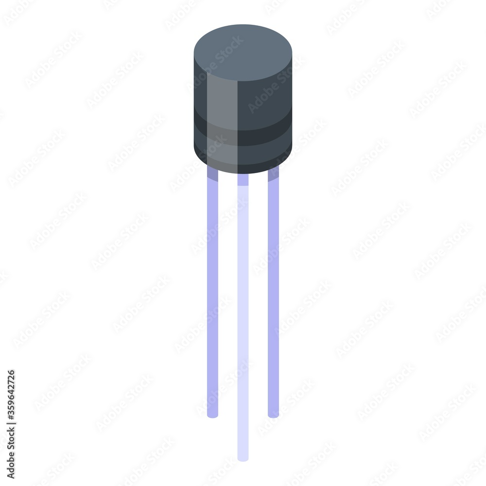 Cylinder transistor icon. Isometric of cylinder transistor vector icon for web design isolated on white background Cylinder transistor icon. Isometric of cylinder transistor vector icon for web design isolated on white background