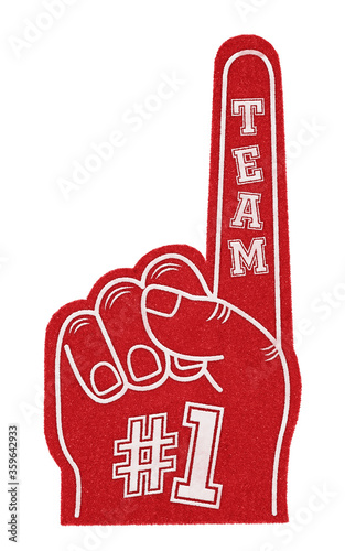 Obraz na płótnie Number one team foam hand w salonie