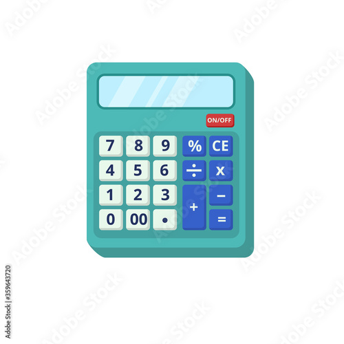 Calculator vector illustration with flat design isolated on white background. Calculator clip art 