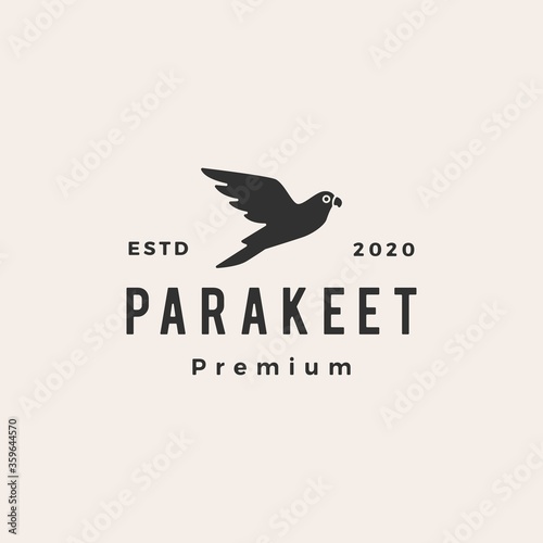 parakeet hipster vintage logo vector icon illustration photo