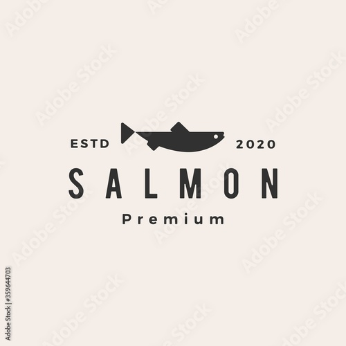 salmon fish hipster vintage logo vector icon illustration