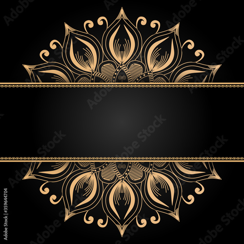 luxury gold mandala invitation card background template