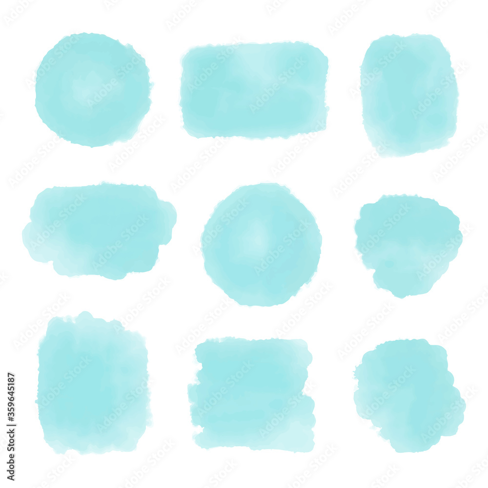 Watercolor vector stains as set of decoration elements