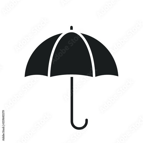 black umbrella isolated on white