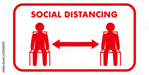 Social distancing set of icons