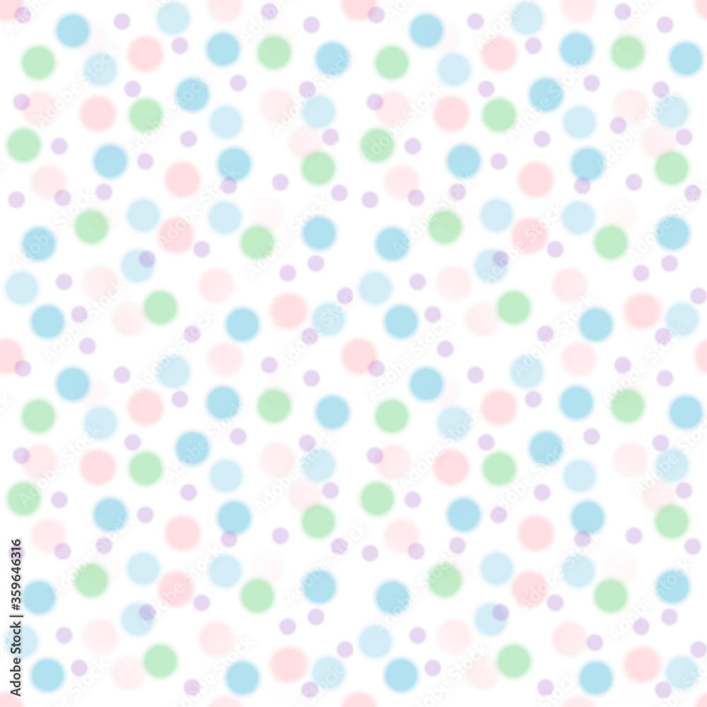 seamless polka dots pattern pastel colors on white background