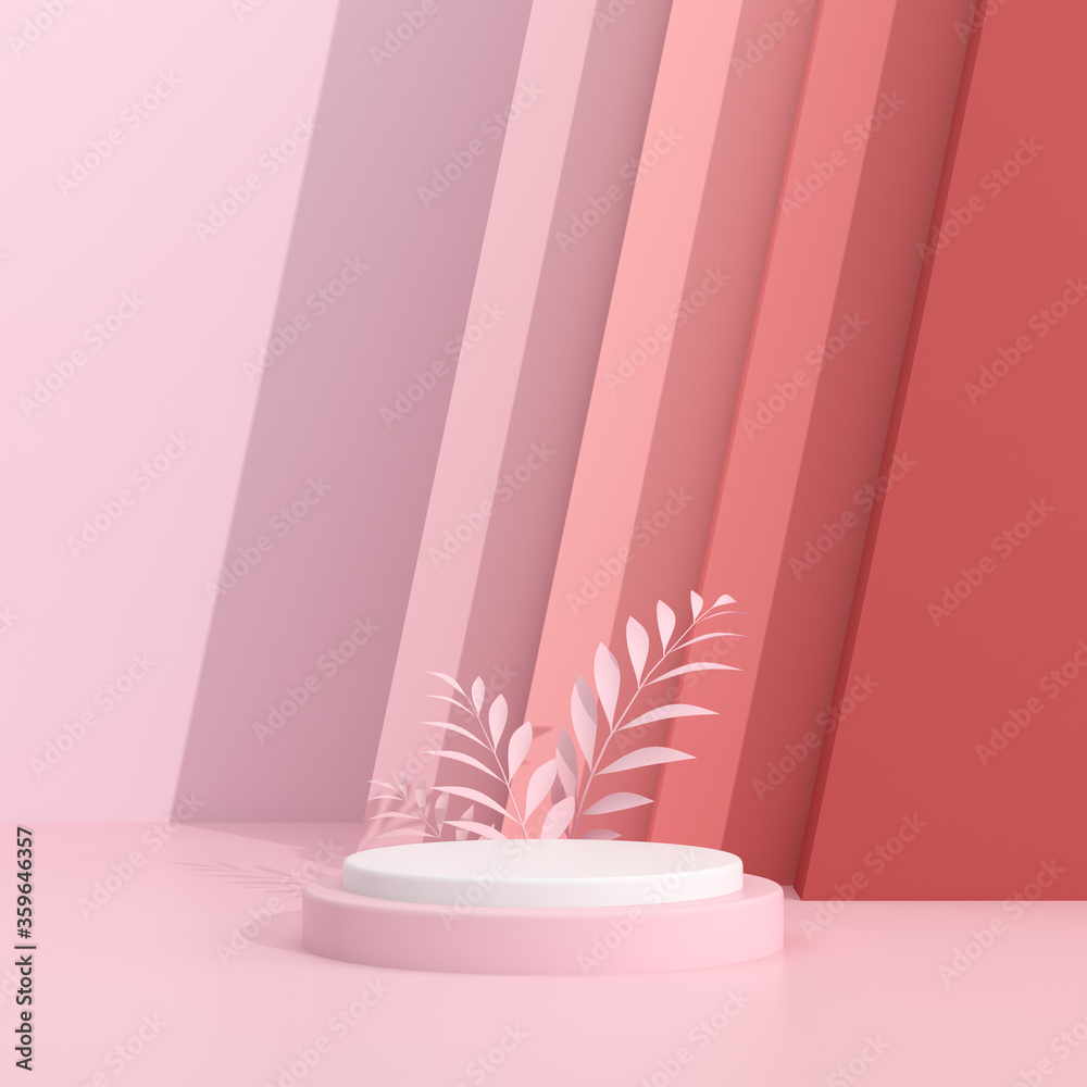 Abstract geometry mock up of podium in minimal style. 3D rendering.	
