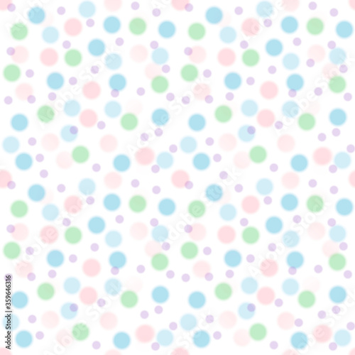 seamless polka dots pattern pastel colors on white background