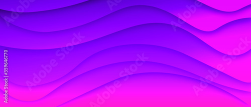 Dark PURPLE paper waves abstract banner design
