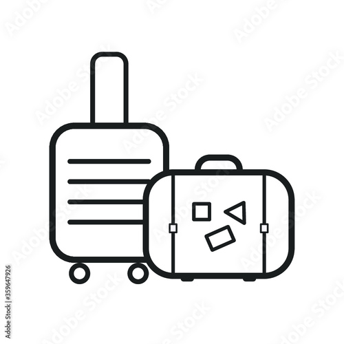 Baggage, luggage line icon, outline vector sign, linear style pictogram isolated on white. Symbol, logo illustration