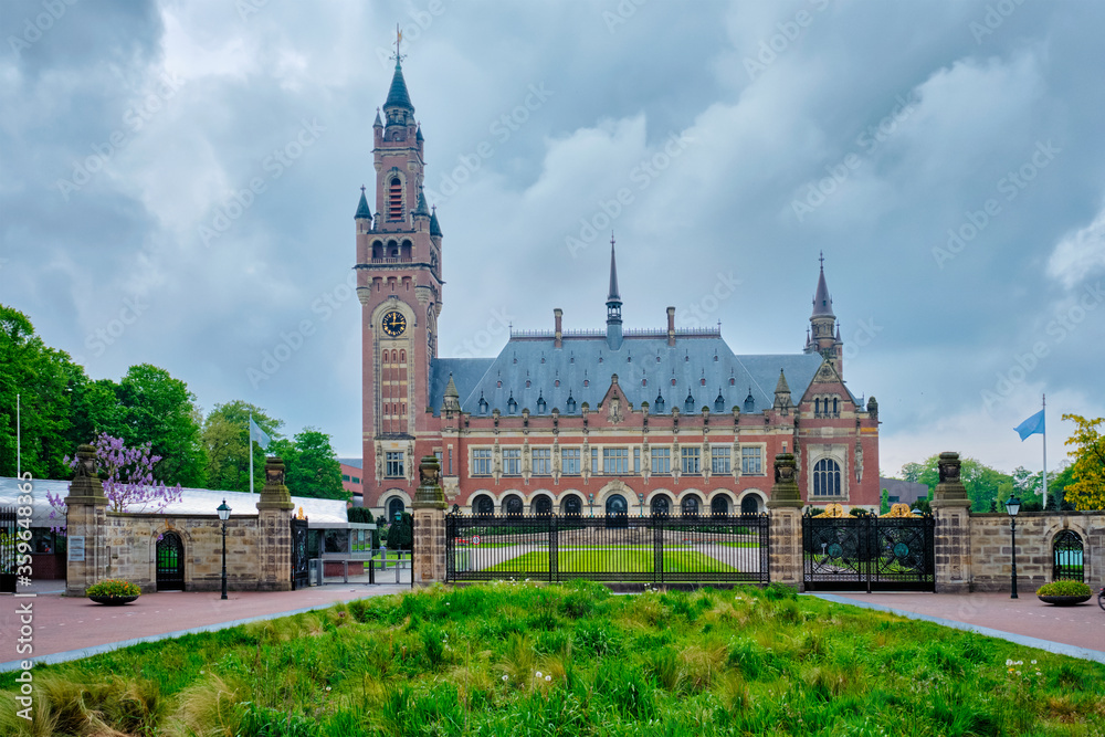 The Peace Palace international law administrative building in The Hague, the Netherlands houses the International Court of Justiceis