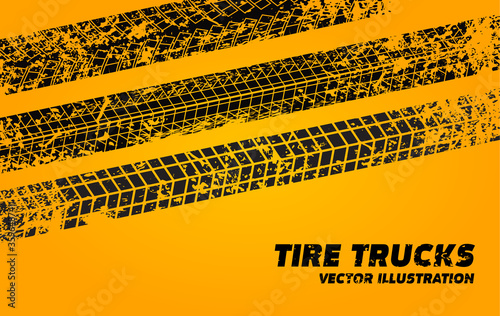Vector stock wheel grunge tire tracks background design. Vector stock illustration of trace of tires silhouettes