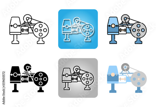 water pump station icon set isolated on white background for web design