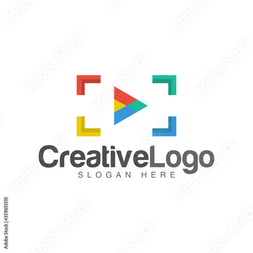 Free Download Creative Media logo designs concept vector, Colorful Play logo template concept - GFXLoad