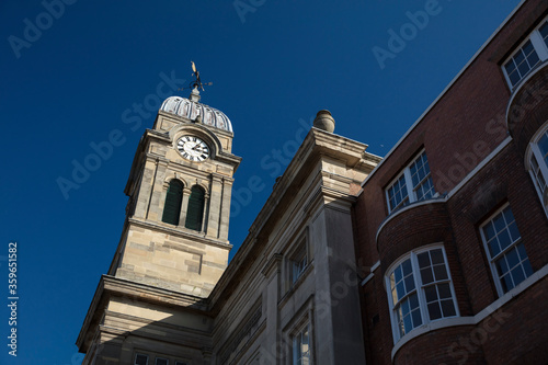 Canvas Print Derby, Derbyshire, UK: October 2018: Clocktower of Derby Guildhall and Theatre