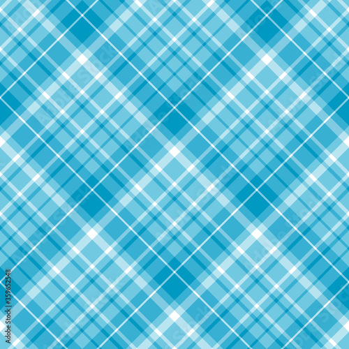 Seamless pattern in light blue and white colors for plaid, fabric, textile, clothes, tablecloth and other things. Vector image. 2