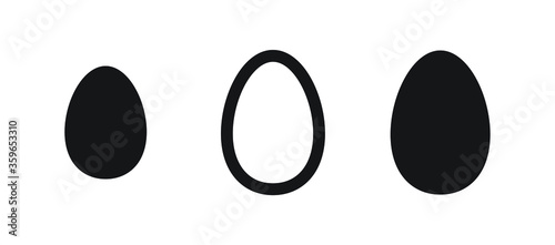 Set of black egg icons