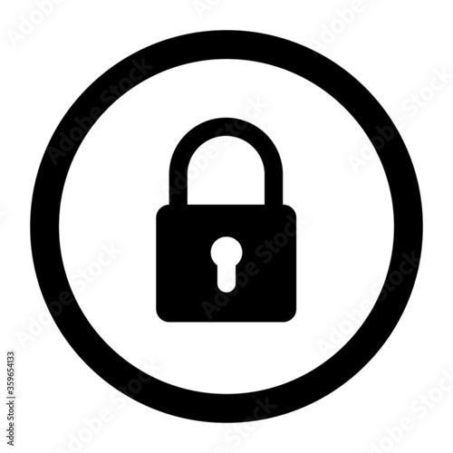padlock button.lock symbol.Lock Keyhole vector rounded icon