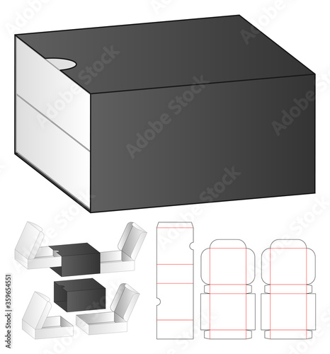 Box packaging die cut template design. 3d mock-up