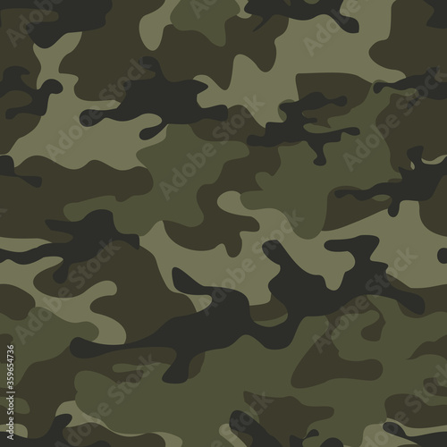 Camouflage seamless pattern.Classic military camo.Print on fabric.Vector