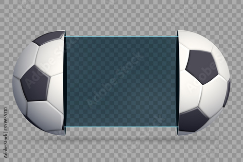 Soccer scoreboard with sport balls. Vector template.