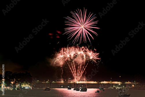 fireworks over the river