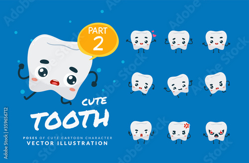 Vector set of cartoon images of Tooth. Part 2