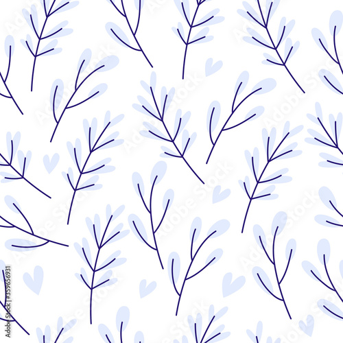 Vector pattern with flat leaves