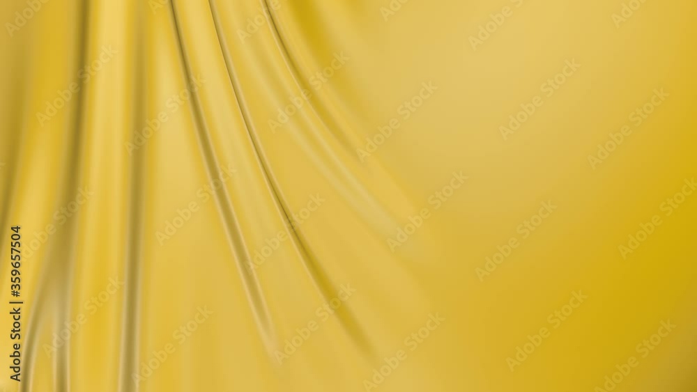 4k 3D animation of wavy yellow cloth surface that forms ripples like in fluid surface or the folds in tissue. Yellow silky fabric forms beautiful folds in the air in slow motion. Animated texture. 21 4k 3D animation of wavy yellow cloth surface that forms ripples like in fluid surface or the folds in tissue. Yellow silky fabric forms beautiful folds in the air in slow motion. Animated texture. 21