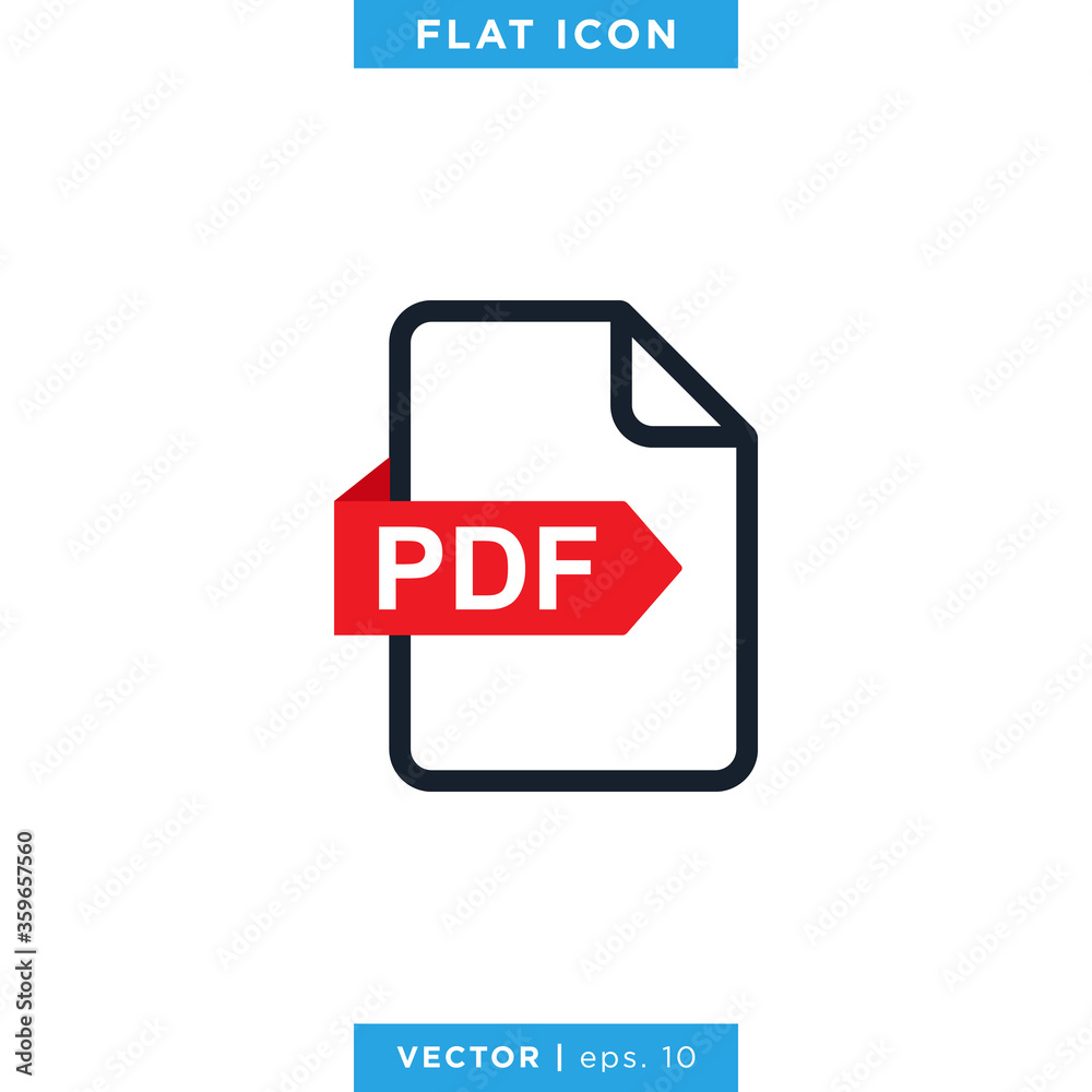 PDF Icon Vector Design Template PDF Icon Vector Design Template