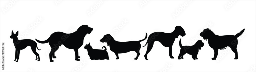 Obraz Set of diverse dog icons