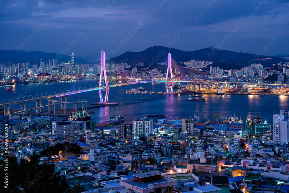 Rainbow bridge of Busan city - South Korea