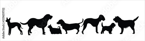 Set of diverse dog icons