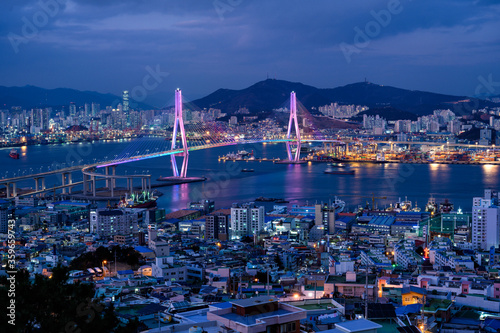 Rainbow bridge of Busan city - South Korea