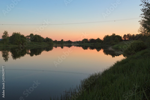 Summer Sunset Over The River